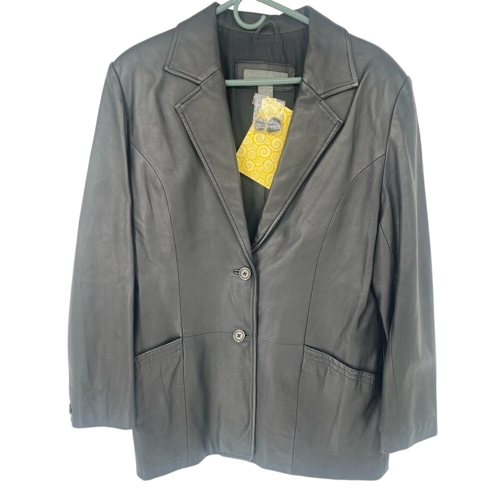 Elegant Black Leather‎ Women's Jacket